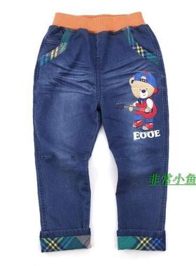 非常小鱼2017秋款童装37522男童仿牛仔长裤童裤100-140满百包邮
