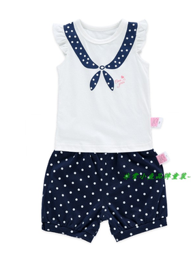 非常小鱼2018夏装18366女童针织短袖T恤短裤套装80-110码满百包邮