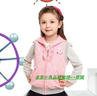 39.9!非常小鱼24736女童春秋装纯棉带帽针织马甲背心童装80-110