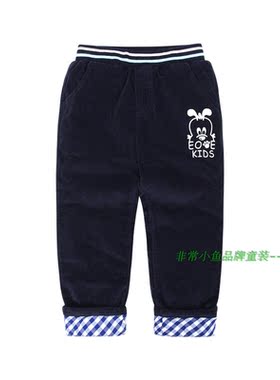 裤子非常小鱼条绒夹棉100-140