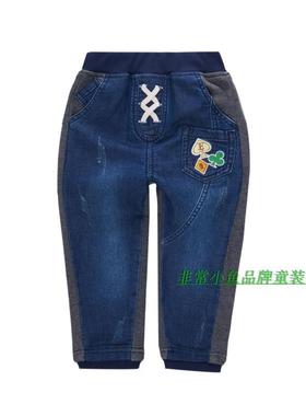 非常小鱼2016秋季童装36515男童仿牛仔AB版长裤90-120满百包邮