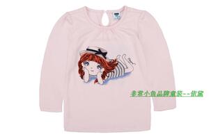 非常小鱼2017秋款童装27633女童针织T恤打底衫90-130满百包邮