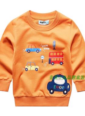 非常小鱼2017春款童装27148男童纯棉毛圈卫衣90-130满百包邮