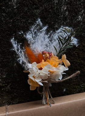 小花束永生花编织手捧花结婚新婚DIY成品高级感