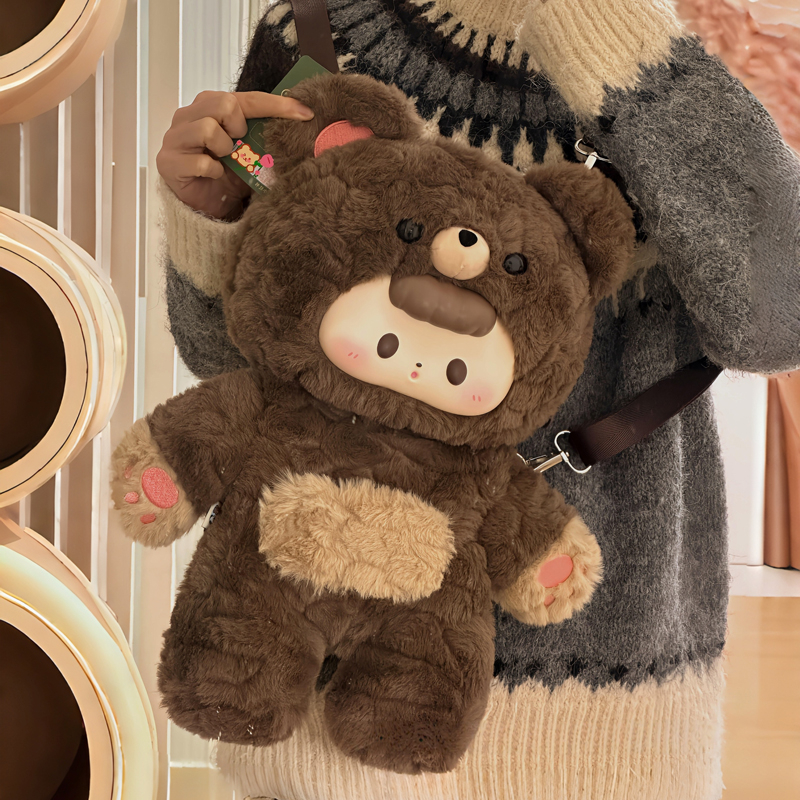 高颜值卡通可爱小熊双肩包女