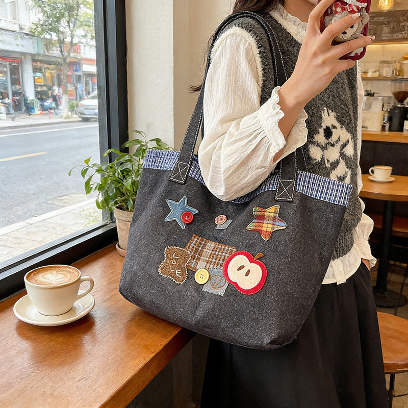 韩系休闲大容量牛仔布包包女士2026新款时尚松弛感通勤单肩托特包,箱包皮具/热销女包/男包,托特包,淘宝优惠券,粉丝福利购,淘宝优惠卷