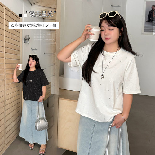 伊诺大码女装显瘦圆领T恤