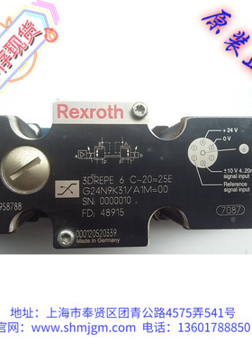 R900958788  Rexroth 液压阀 3DREPE 6 C-20=25EG24N9K31/A1M=00