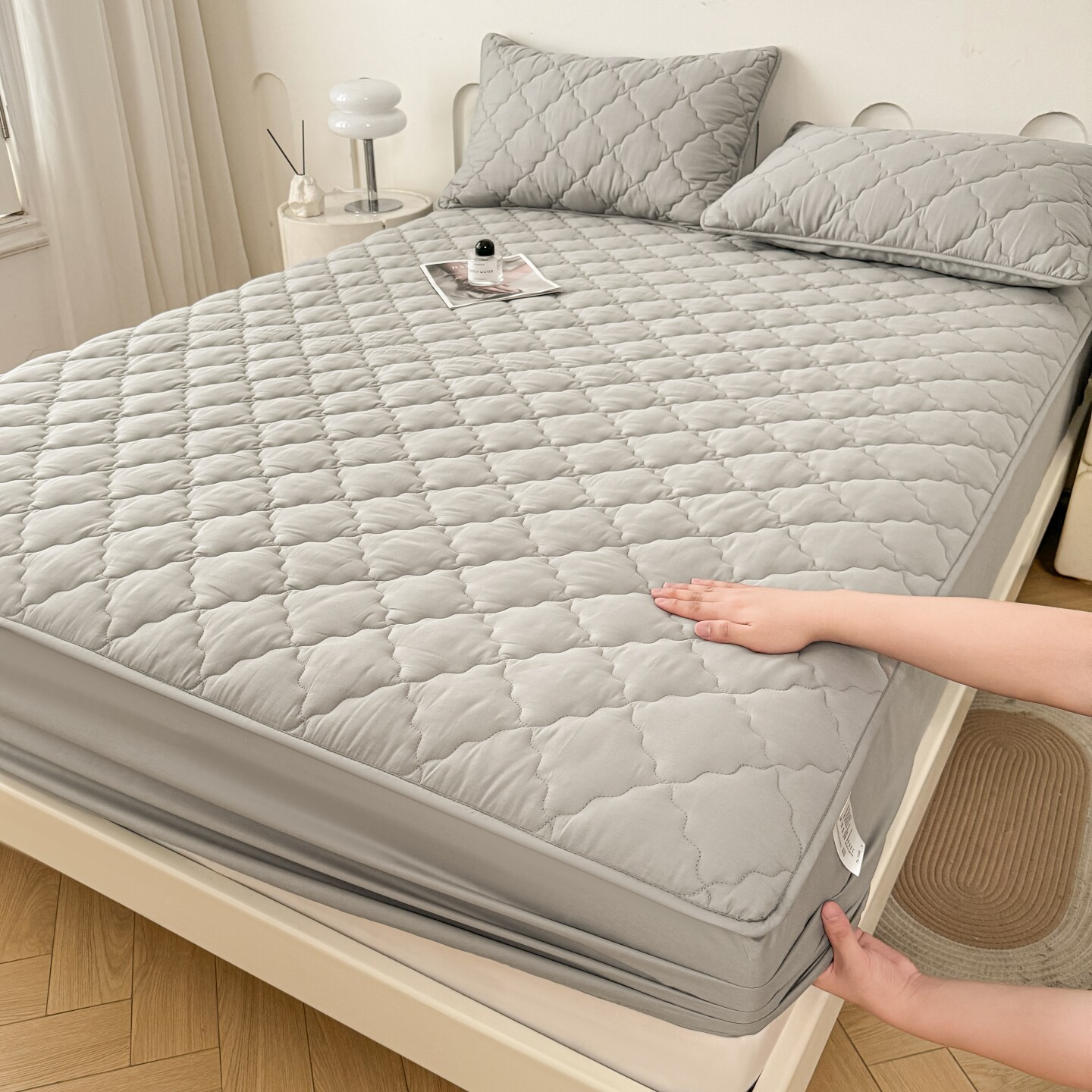 纯棉100全棉床笠单件床罩加厚夹棉180cmx200cm保护套1米5床的a类