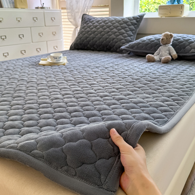 牛奶绒床垫被褥铺底1米5单人180x200上面铺的褥子2冬季加绒加厚90