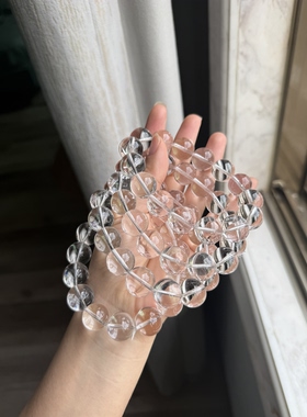 天然水晶 白水晶手串15mm净体双A白水晶手链