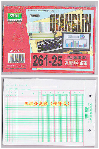 强林三栏式明细账存货计数分类