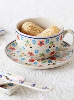 【瑕疵五折】波兰进口手绘餐具苹果盅咖啡杯圆碟茶壶汤面碗分餐盘