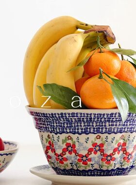 波兰手绘陶瓷烤蛋糕模具火锅菜碗