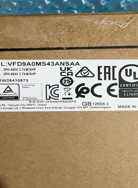 台达变频器VFD9A0MS43ANSAA