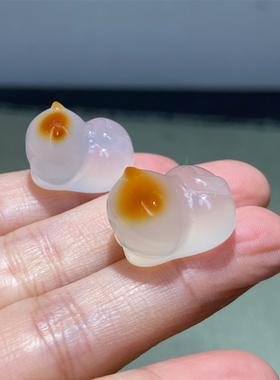 俏色冰种玛瑙招财猫手链蹲蹲猫