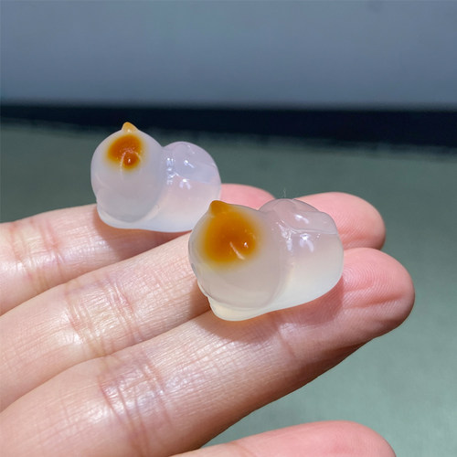 俏色冰种玛瑙招财猫手链蹲蹲猫