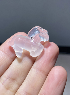 白龙马冰透玉髓本命年生肖项坠