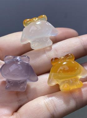 帕恰狗项坠玛瑙天然原色