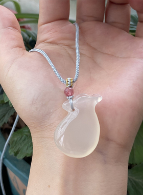 男女玉髓福袋钱袋吊坠天然