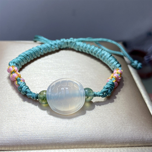 天然玉髓玉龟壳手链男女款手工乌龟壳玛瑙通孔饰品配件长寿健康