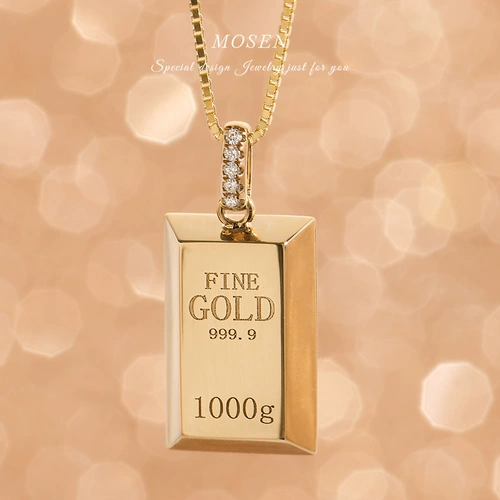 Ювелирное украшение, ожерелье, бриллиантовая инкрустация камня, небольшая подвеска, золото 750 пробы, легкий роскошный стиль, делается под заказ