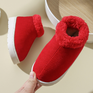儿童棉鞋传统手工棉鞋冬季男女加绒防滑居家冬天宝宝老式高帮棉鞋