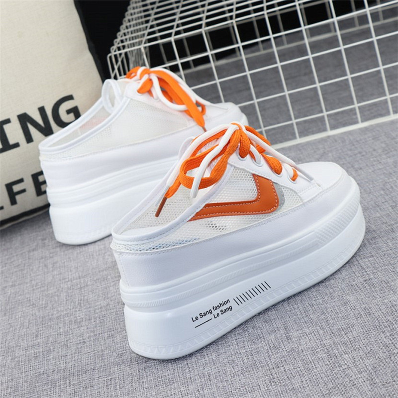 低帮圆头休闲网面增高