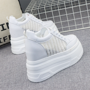 12公分内增高网面透气女鞋子春夏新款小个子超轻秀气休闲运动网鞋