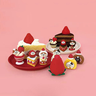 情人节巧克力草莓猫咪可爱食完咖啡面包店装 饰桌面小摆件送朋友
