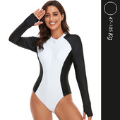 游泳衣黑色连体运动专业 防晒女夏冬季 大码 胖mm遮肉显瘦泡温泉长袖