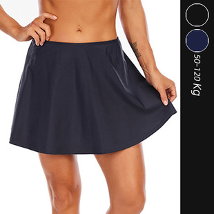 大码200斤胖mm黑色女士防走光泳裤单件遮肉保守裙子女生分体泳衣