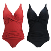 大码 女士泳衣2024新款 遮肉显瘦潮带胸垫无钢托遮肚胖MM性感黑高级
