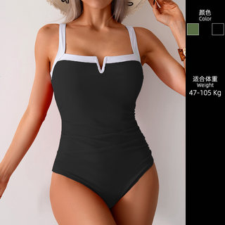 欧美大码性感显瘦泡温泉泳衣女款2025年新款保守遮肚子海岛度假风