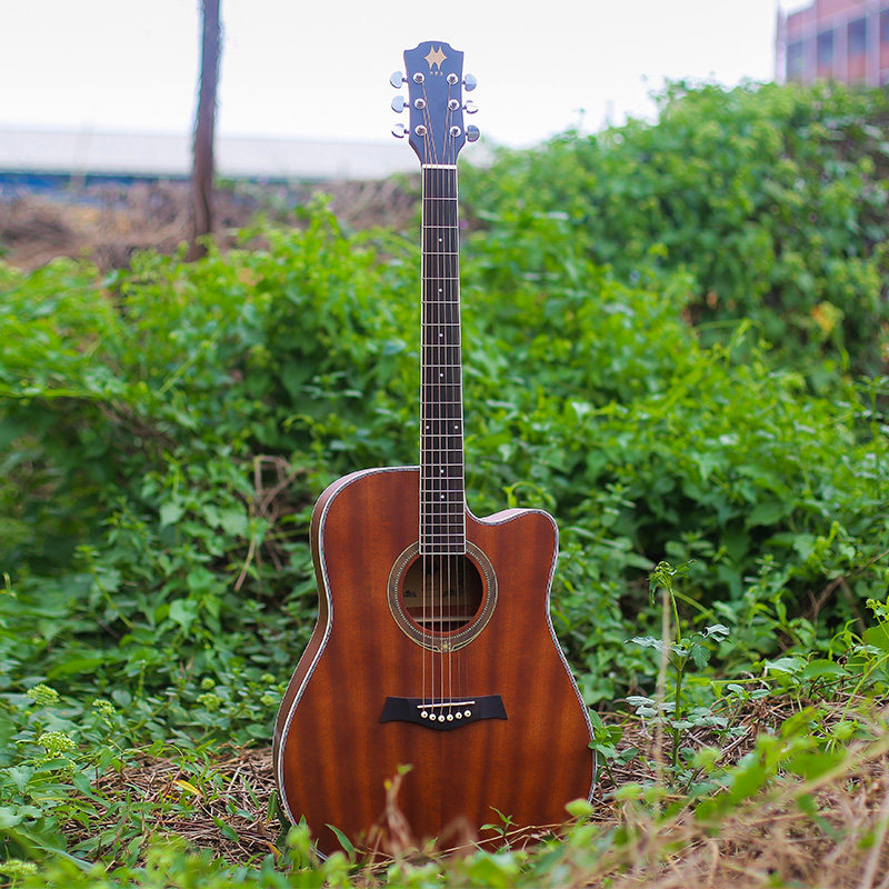 包邮新款吉他41寸云杉木沙比利民谣吉它新手初学者木吉他男女jita