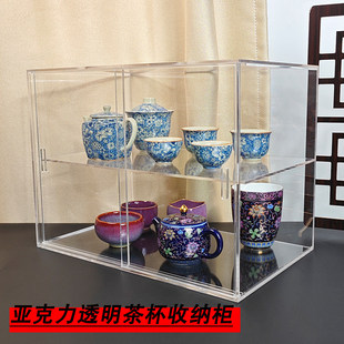 亚克力透明带锁展示柜盲盒手办分层收纳架置物柜有机玻璃板展示柜