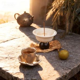 秘鲁圣木线香香炉鼠尾草雪松木燃烧托盘底座陶瓷器皿香薰礼盒套装