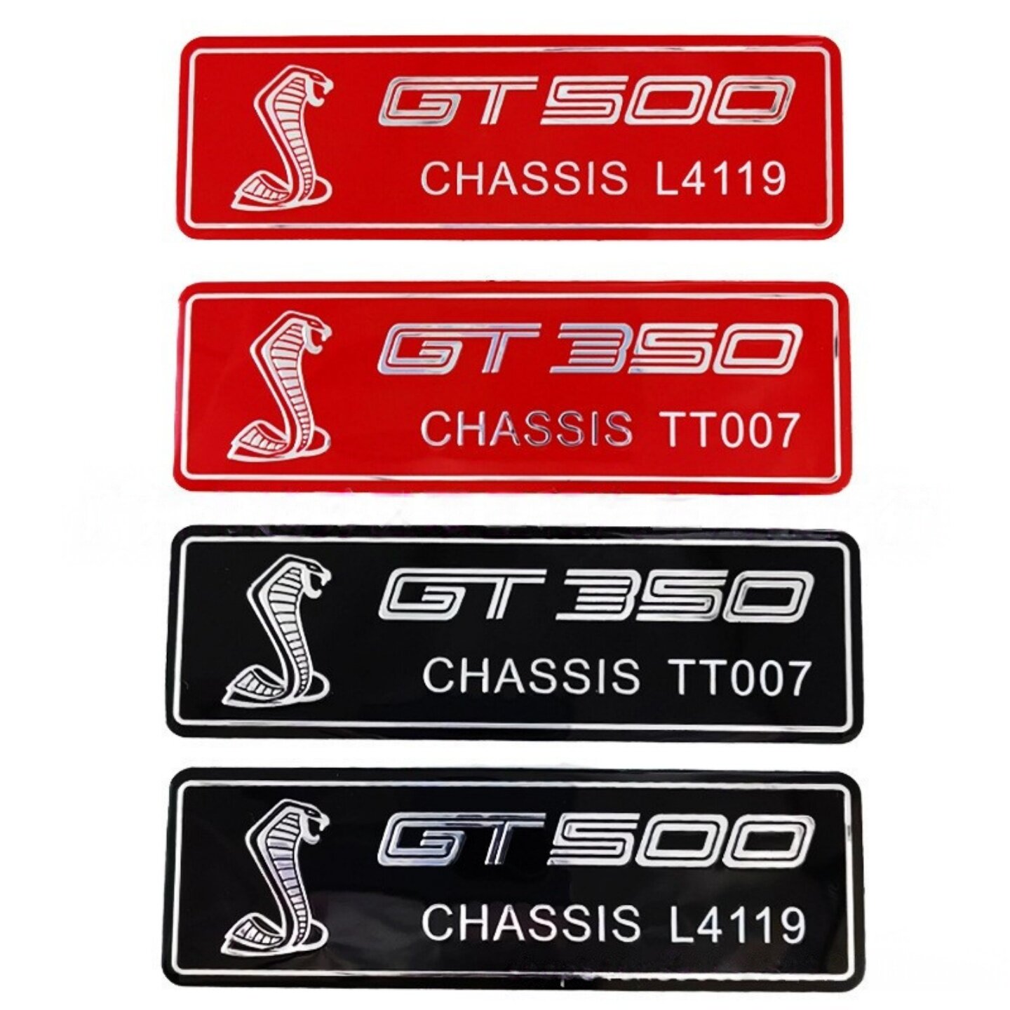 适用福特野马眼镜蛇GT350 GT500改装车标贴 金属车贴划痕贴车身贴