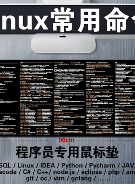 程序员编程Linux git常用命令docker电脑桌垫mysql快捷键鼠标垫