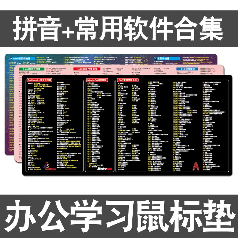 办公软件鼠标垫快捷键拼音表