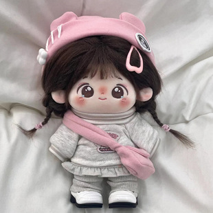 跨境代发小括号20cm棉花娃娃女娃毛绒公仔玩偶有骨架裸娃女孩玩具