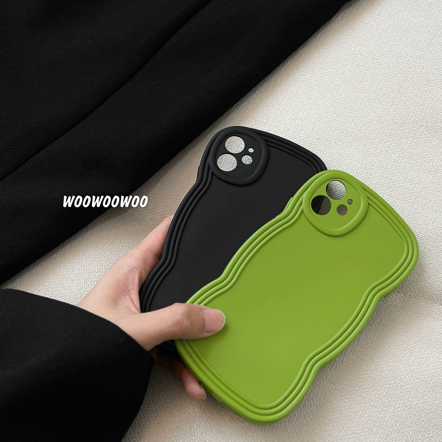 小众简约橄榄绿大波浪适用华为nova8/9/10手机壳7se高级6/5pro/5z