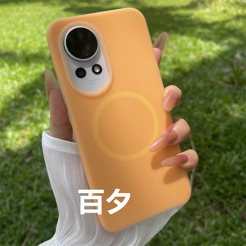 耐脏糖果色橙果冻液态硅胶适用华为Nova13/12手机壳nova13pro南瓜橘色网红雾面半透明全包高级感