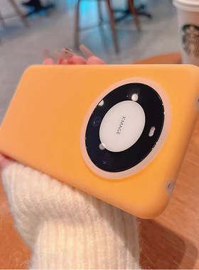 橙色液态硅胶适用华为Mate60pro+pura70Ultra壳P50E半透P60pro马卡龙果冻mate40软糯50pro男女