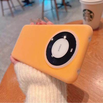 橙色液态硅胶适用华为Mate60pro+pura70Ultra壳P50E半透P60pro马卡龙果冻mate40软糯50pro男女