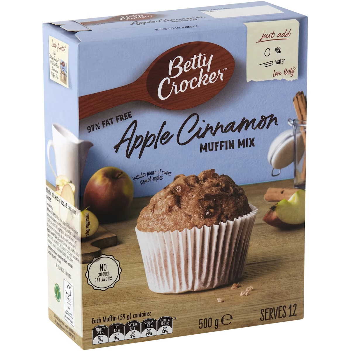 澳洲代购 Betty Crocker Low Fat Muffin Mix低脂麦芬预拌粉 500g