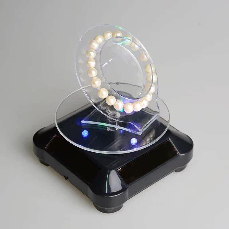Qinmay晴美珠宝首饰展架佛珠手串旋转台玉器手镯手链转动盘太阳能