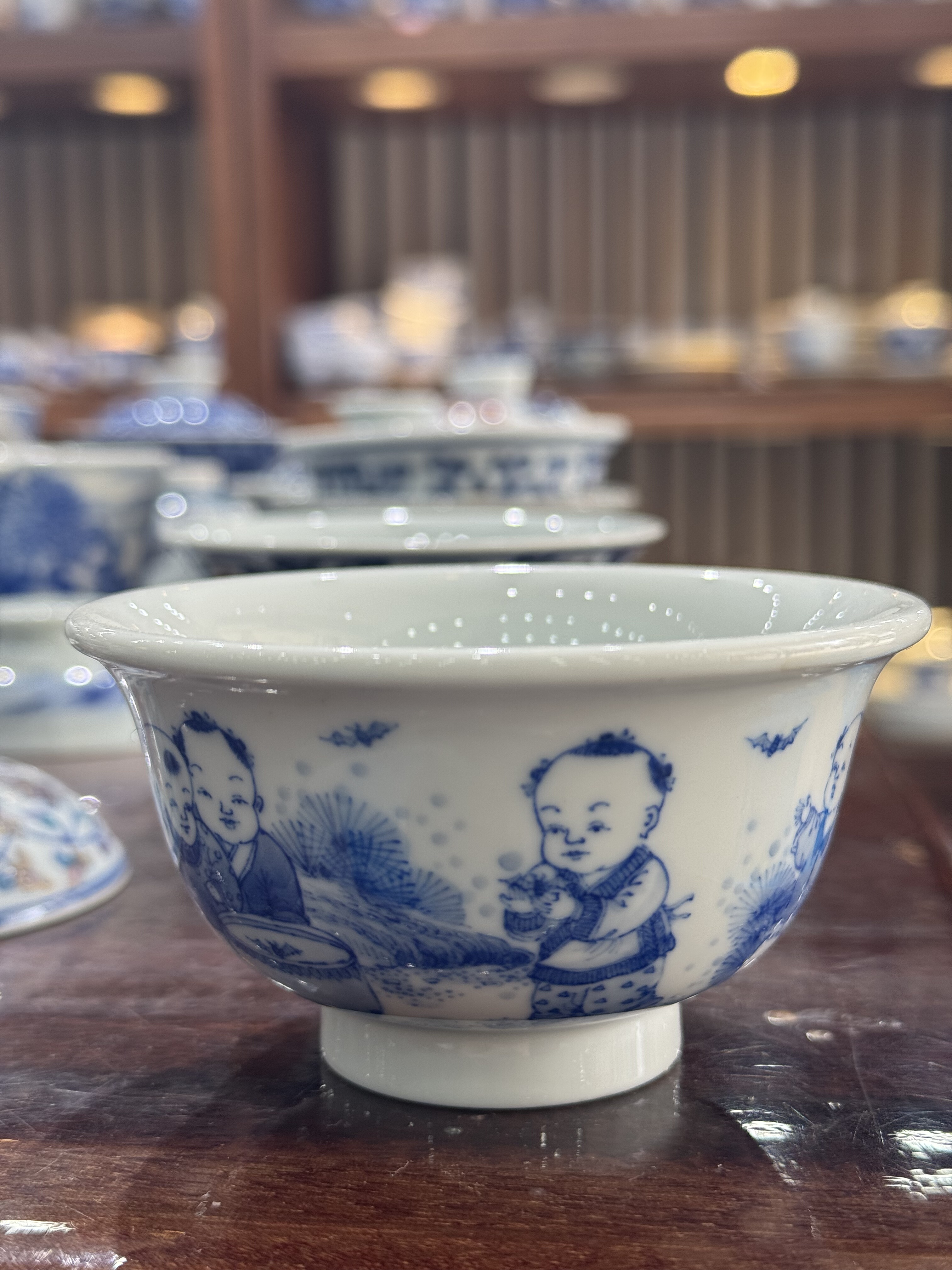 景德镇陶瓷手绘2026新款青花童子戏婴图主人杯品茗杯功夫茶具