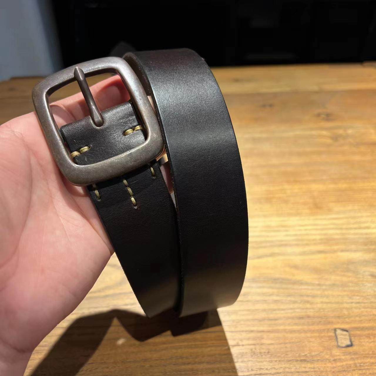 牛皮皮带男士裤带真皮针扣复古商务休闲中青年牛仔裤腰带Vintage