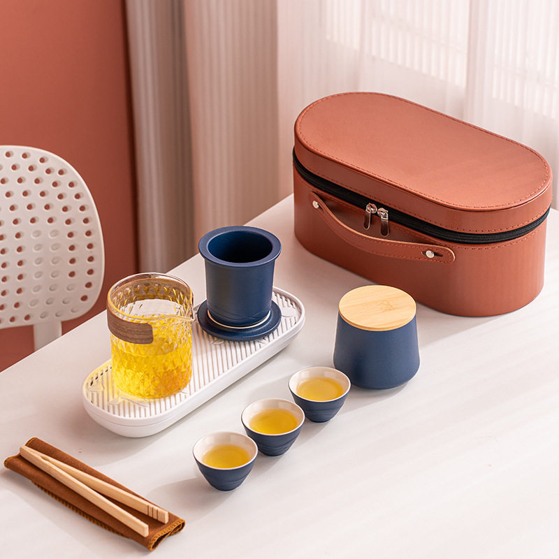 陶瓷旅行茶具套装快客杯户外便携式一壶三杯功夫泡茶壶礼印,餐饮具,旅行茶具,淘宝优惠券,粉丝福利购,淘宝优惠卷